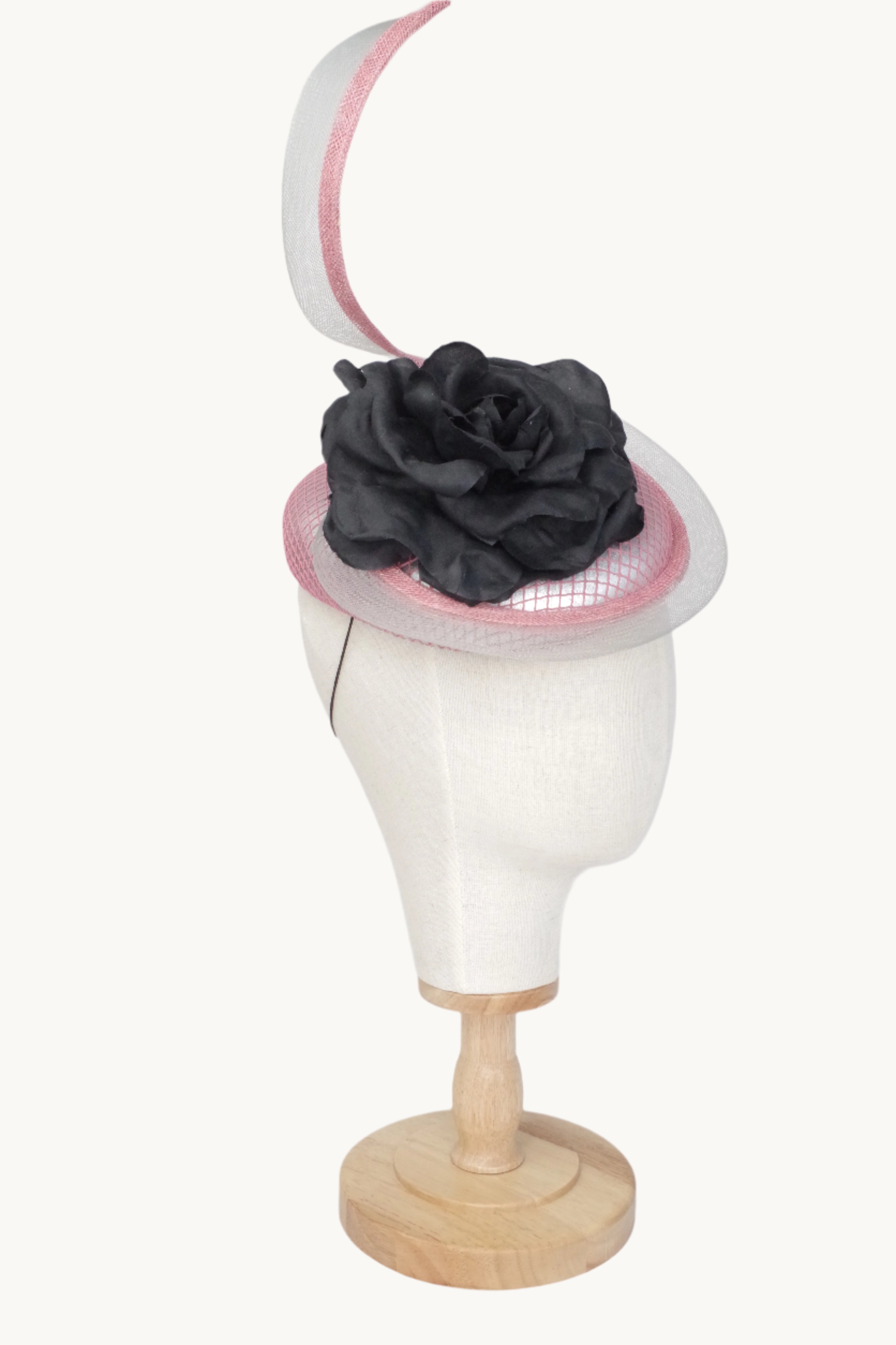 Black flower fascinator