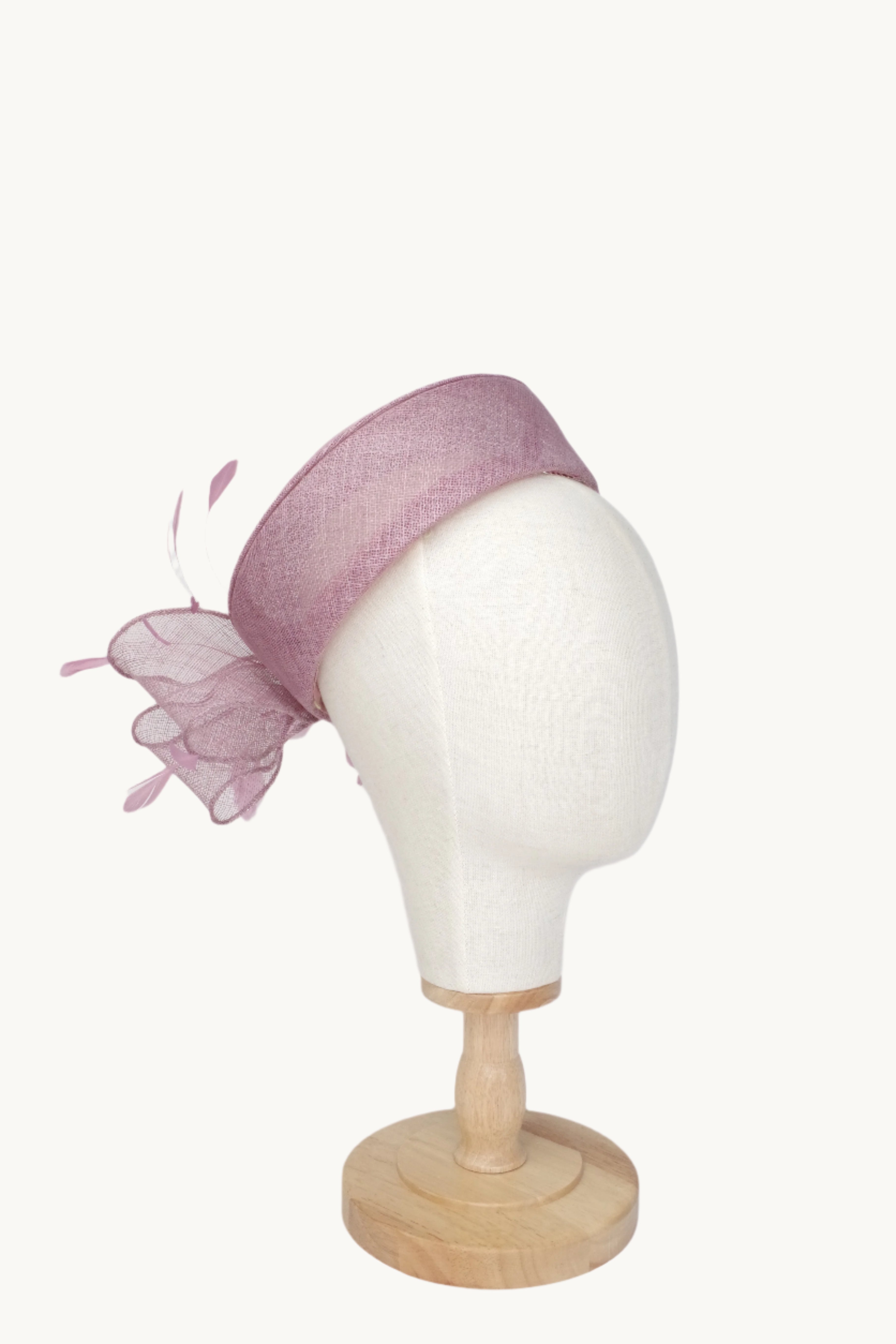 Dusty Pink Sinamay Pillbox