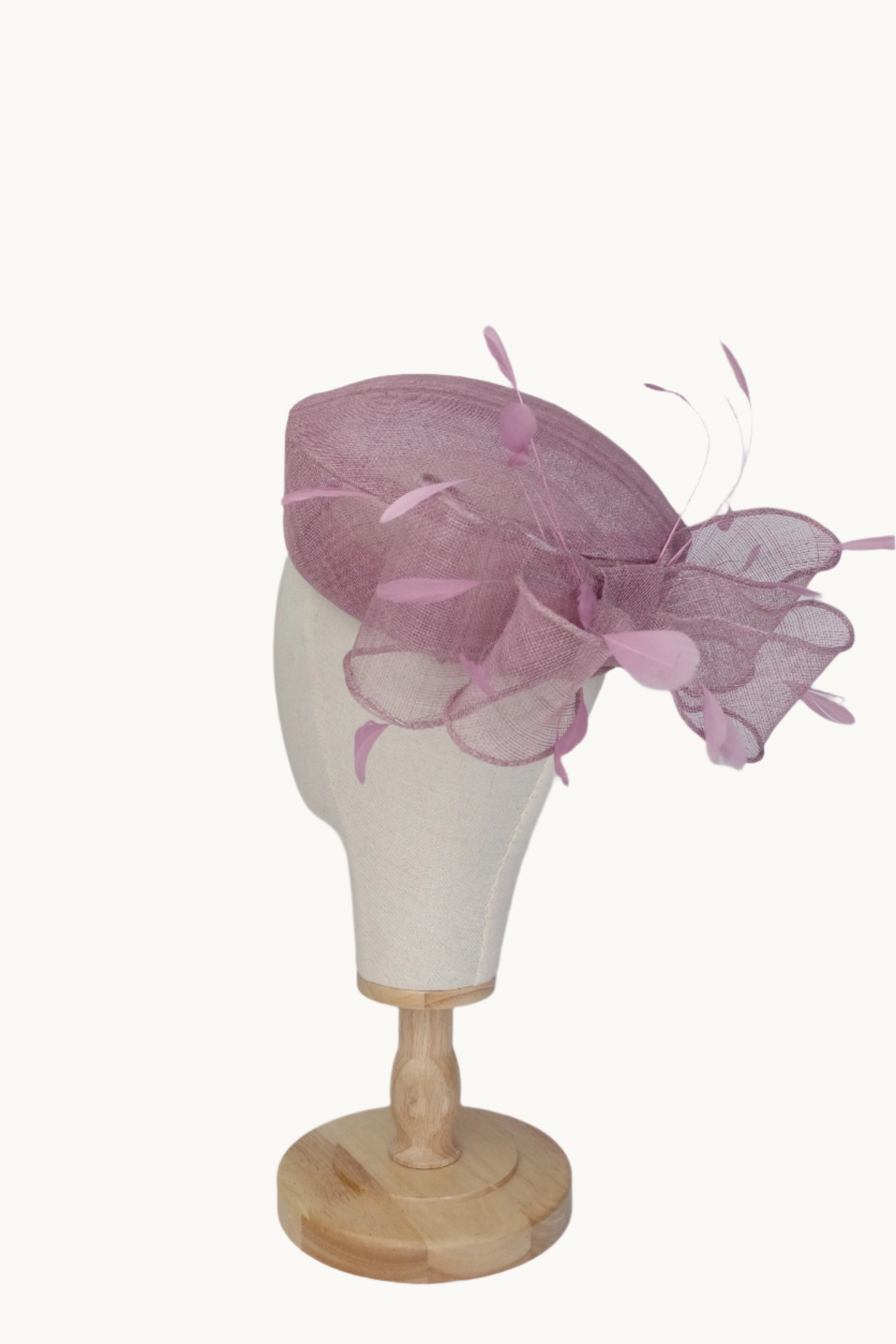 Dusty Pink Sinamay Pillbox
