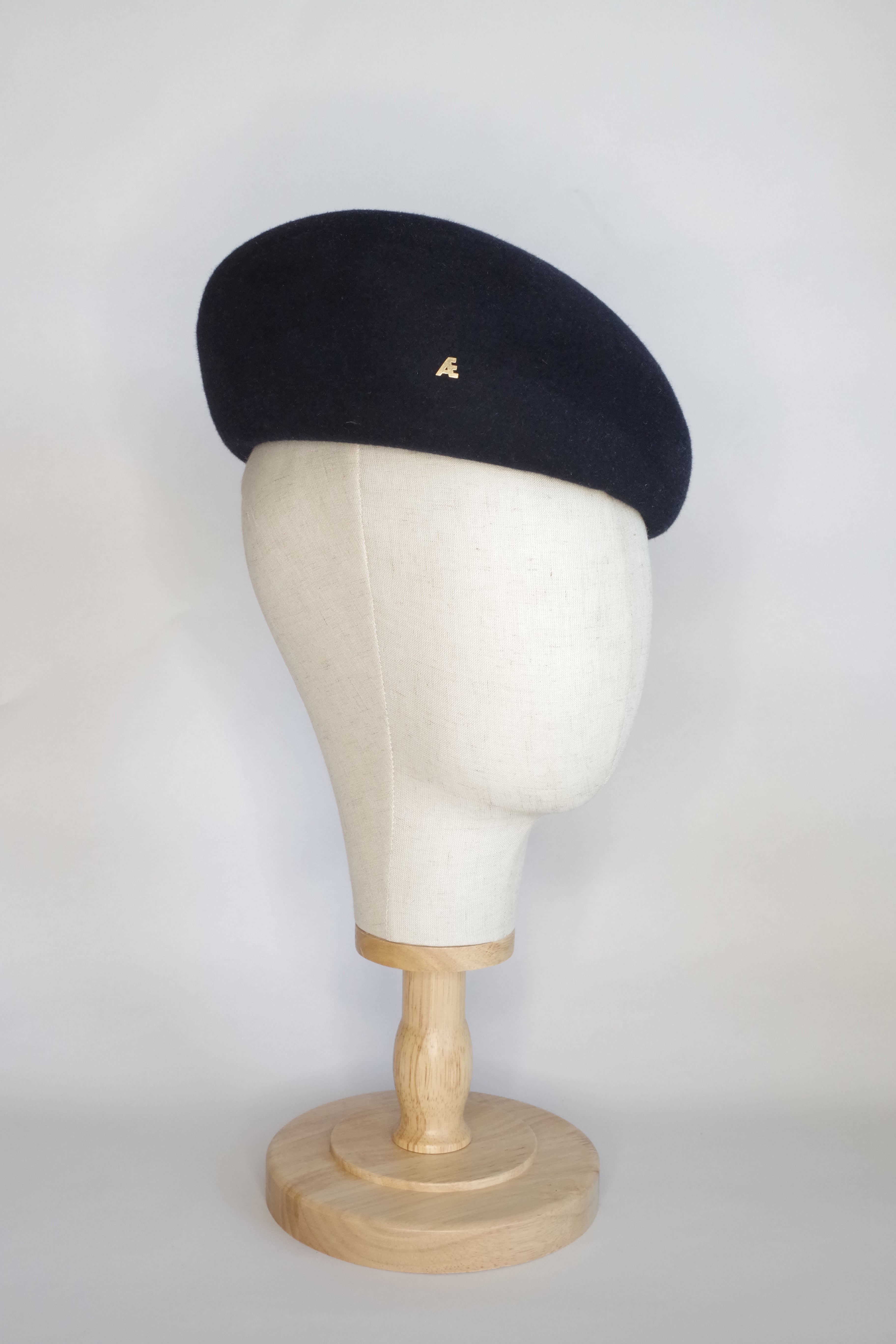 Dark Blue Fur Felt Beret