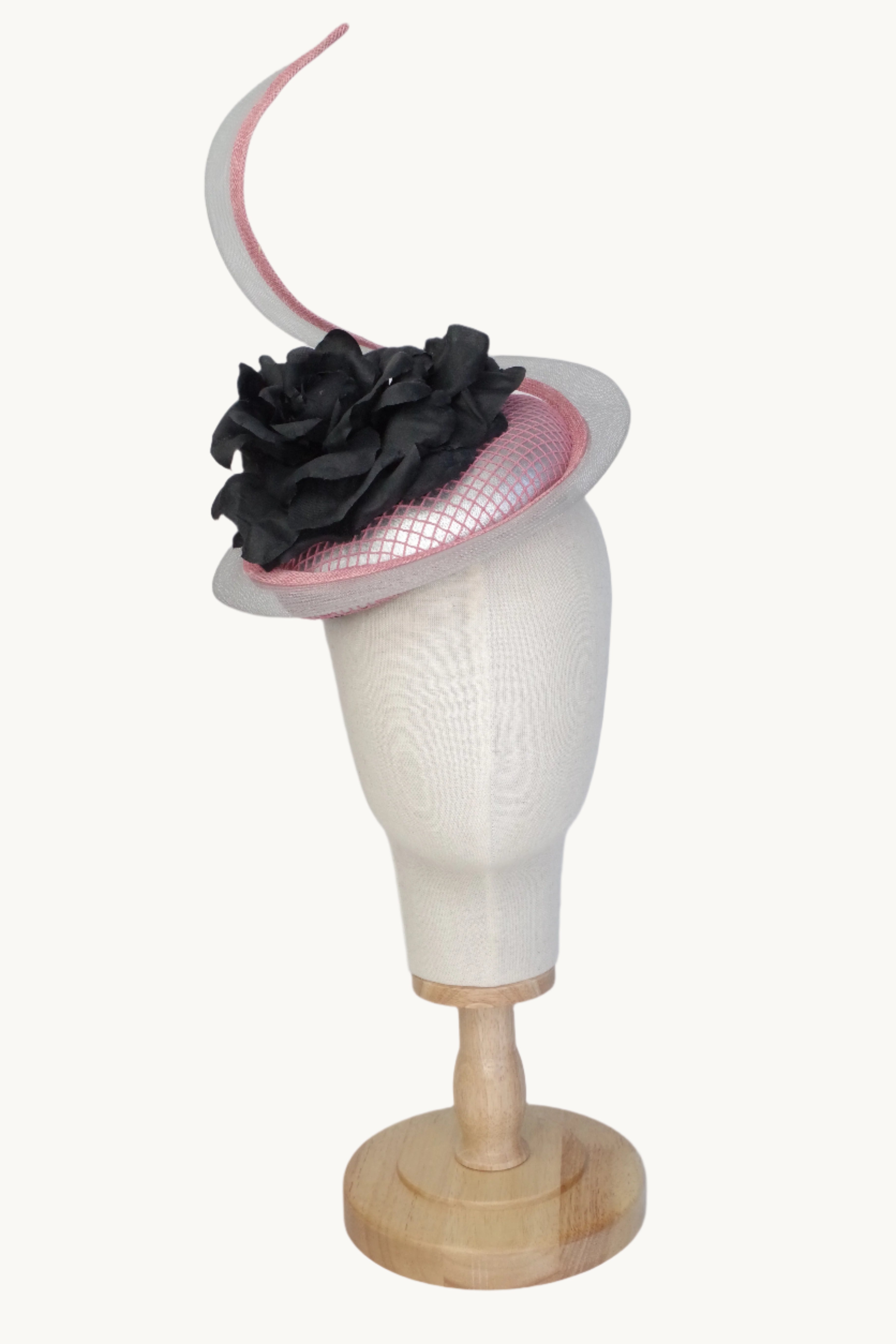 Black flower fascinator