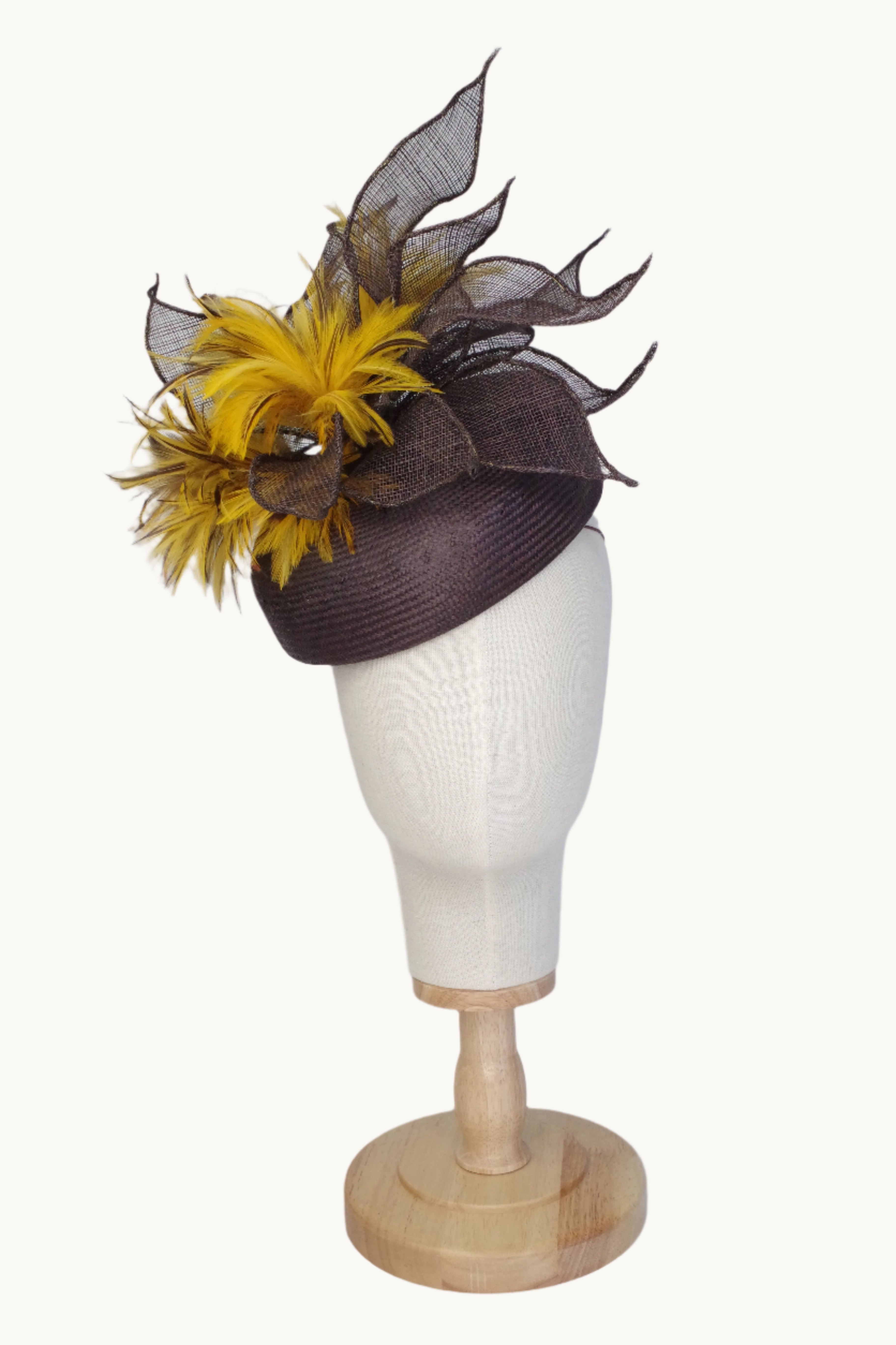 brown cocktail hat