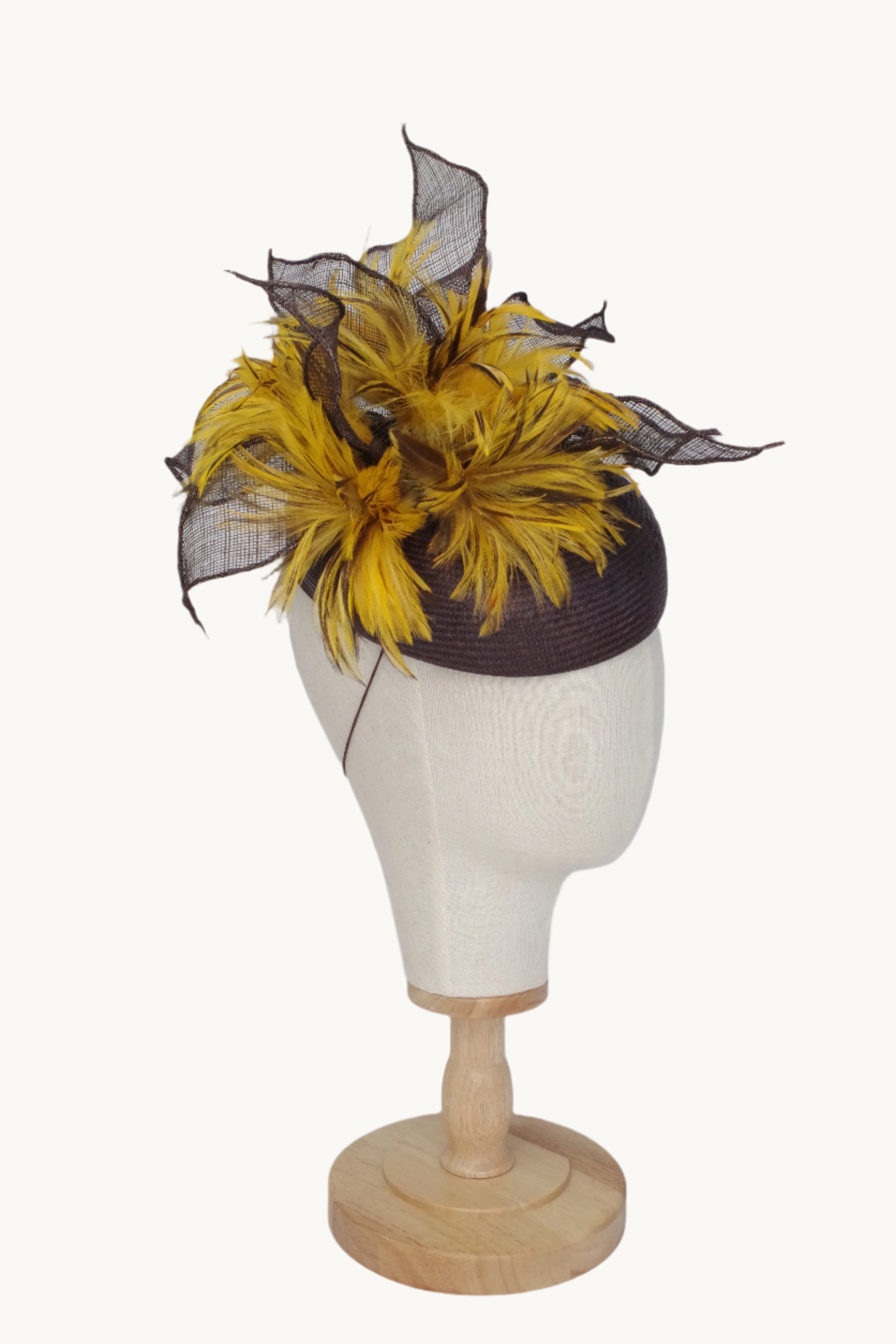 Brown cocktail hat