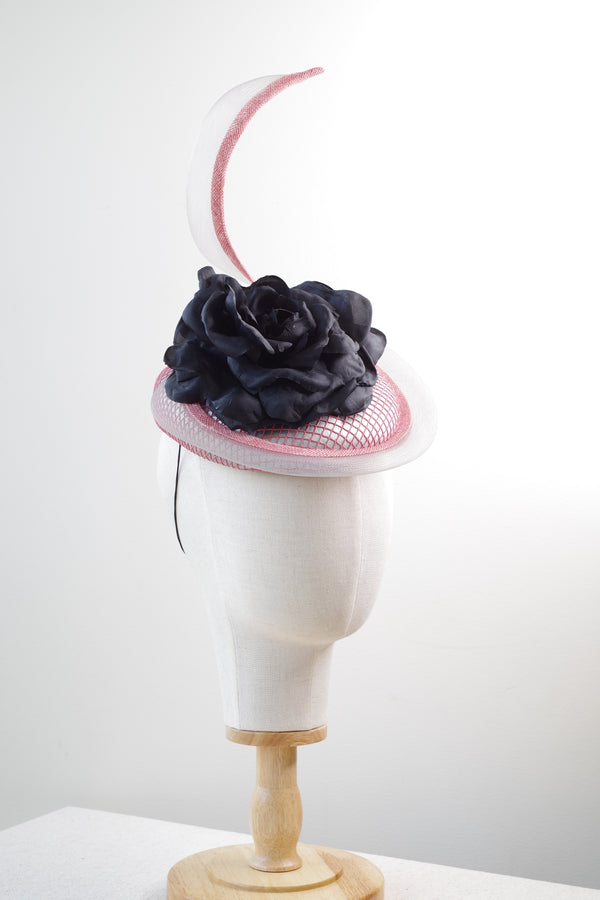 Black flower fascinator