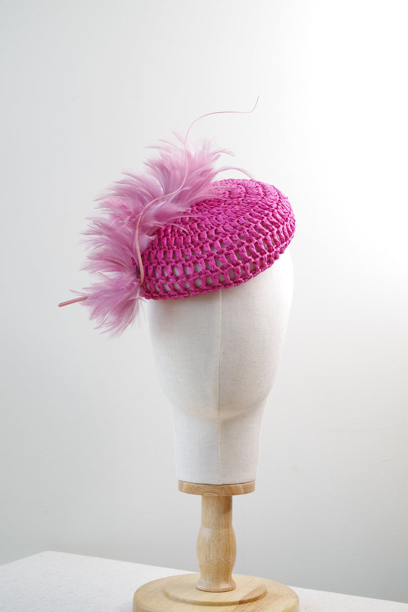 Crocheted fascinator hat