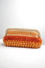 Handmade Crochet Clutch with Textured Design and AE Logo