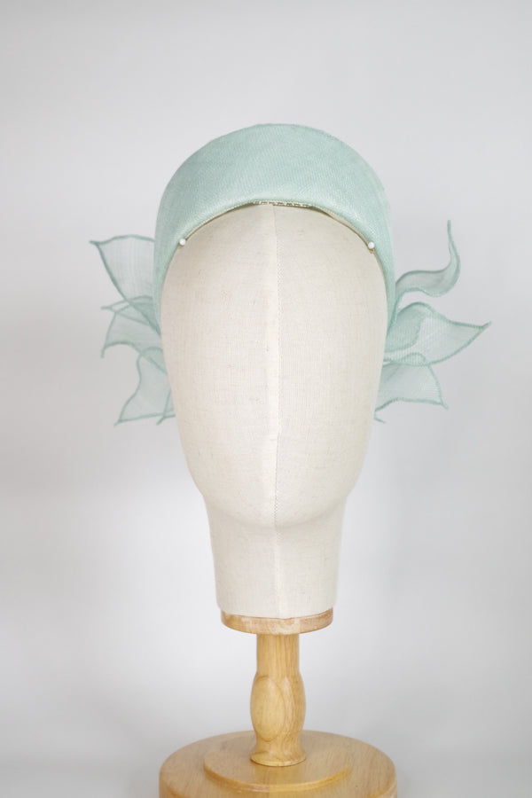 Mint sinamay pillbox