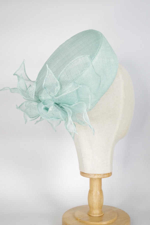 Mint sinamay pillbox