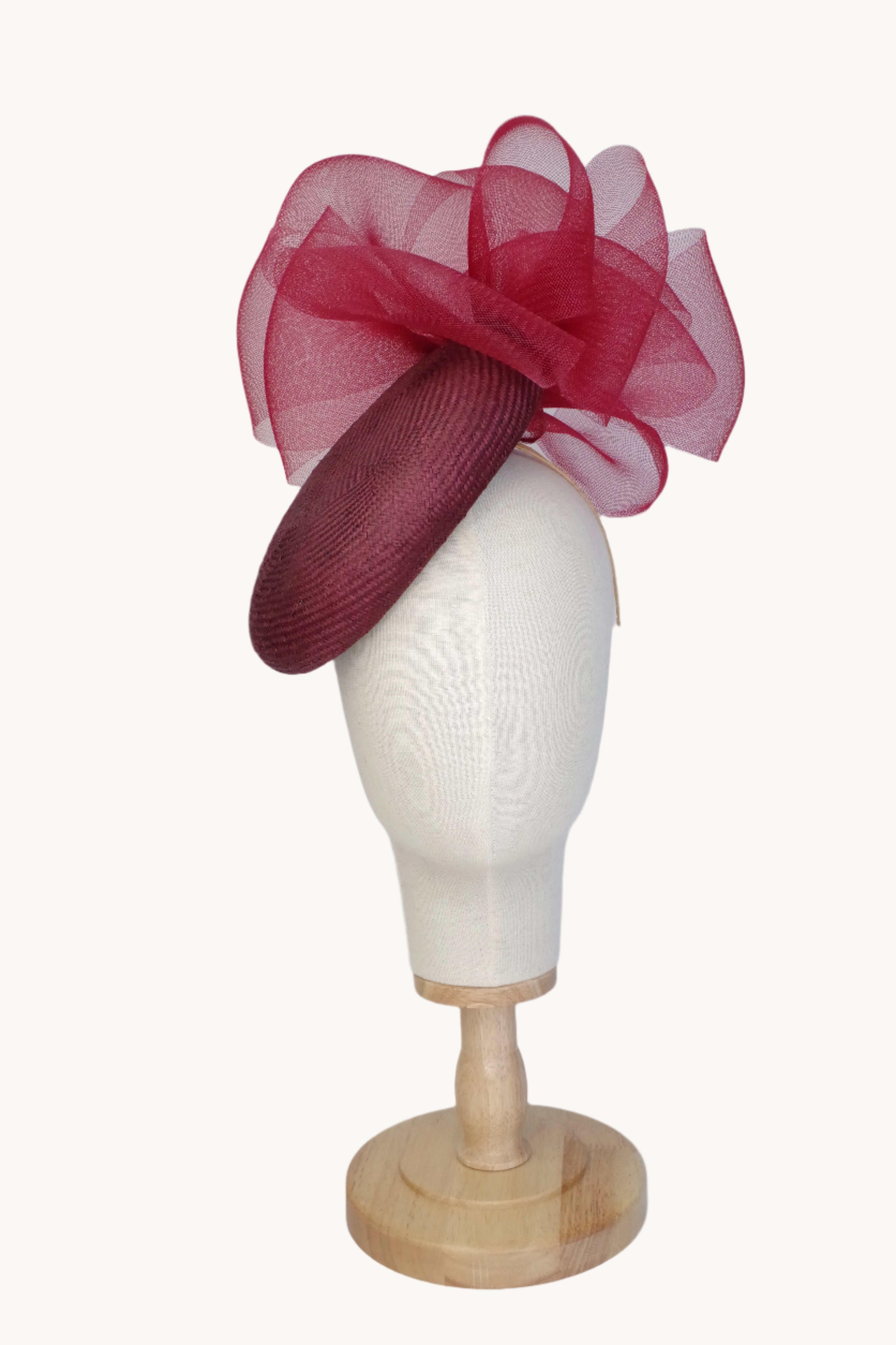 Cocktail hat red with matching bow