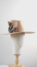 Fedora with a striking brooch