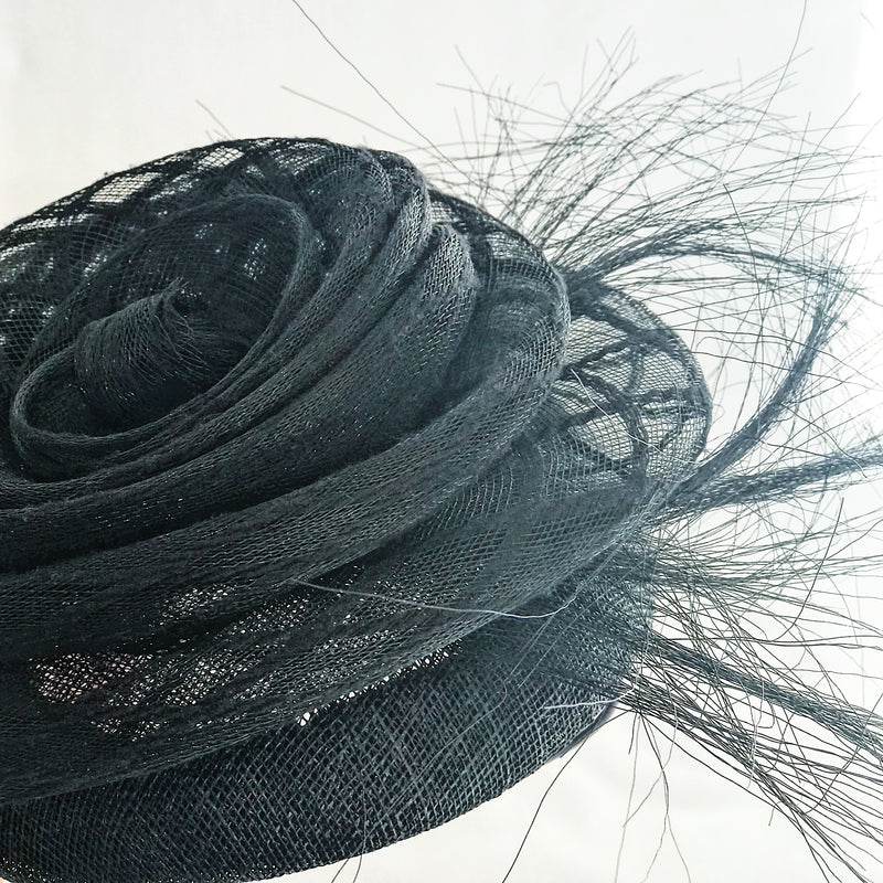 Black cocktail hat