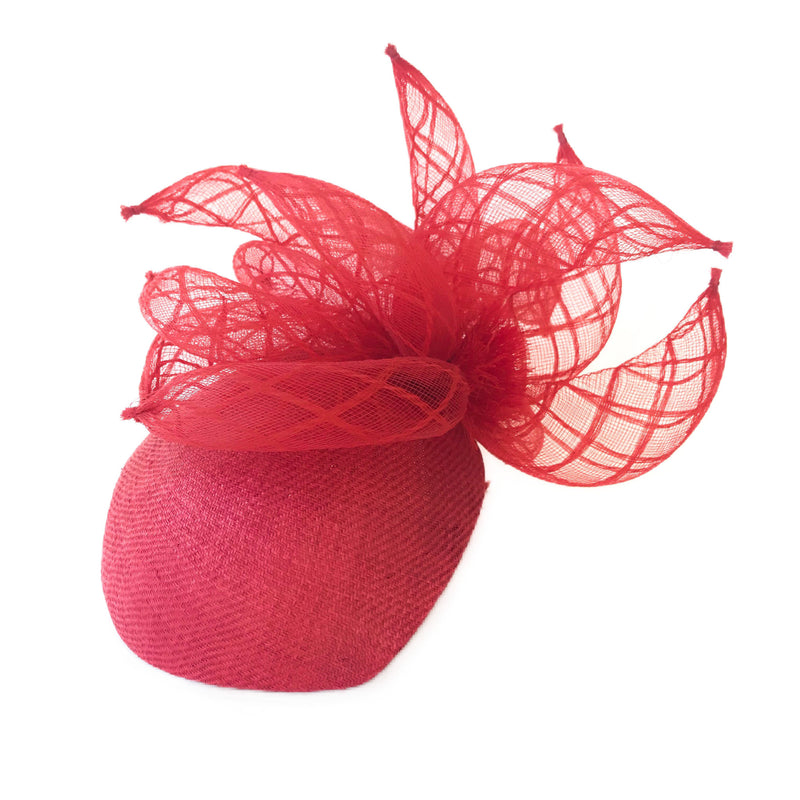 Red womens fascinator hat