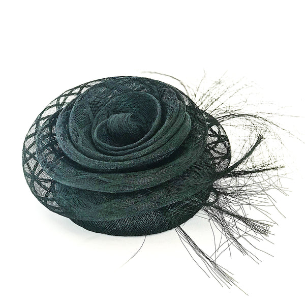 Fashion hat black flower crin